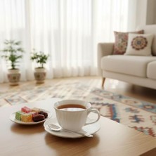 Vuralsin38 Amberhaus 2'li Porselen Türk Kahvesi Fincan Takımı - Beyaz Yaprak Dokulu ve Kabartmalı Tasarım - Modern Çeyizlik ve Hediyelik Kahve Sunum Seti (2 Kişilik)
