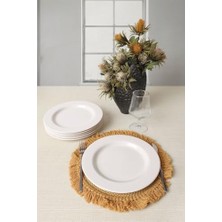 Vuralsin38 Beyaz Iyonya Servis Tabağı 26 cm 6 Adet 006
