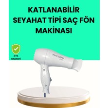 Alkasaz Katlanabilir Seyahat Tipi Saç Kurutma Makinesi Çift Kademeli Ayar