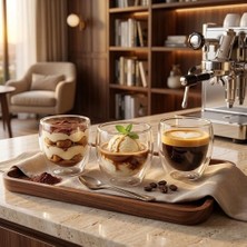 Vuralsin38 Borosilikat Cam Bardak, 250 ml Geniş Kapasite, Dayanıklı Yapı, Çift Cidarlı Yalıtım, Ev Ofis Restoran Için Kullanıma Uygun Borosilikat Cam Çay Kahve Espresso Sunum Bardağı