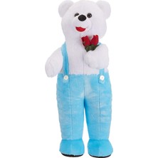 Vuralsin38 Selay Çiçekli Tulumlu Ayıcık 80 Cm, Mavi̇