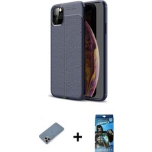 Pileli Store Pilelistore™ iPhone 11 Pro Max Kılıf Doruk Klasik Özel Seri - Siyah 34D Izgaralı Cam + Metal Kamera Lens Koruma Cam - Mr