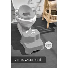 Empressco Meleni Baby Çocuk Tuvalet Eğitim Alıştırma Seti - Kaydırmaz Katlı Basamak ve Kulplu Klozet Adaptörü Gri - Fiyatı, Yorumları