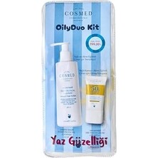 Vuralsin38 Cosmed Oilyduo Kit, Yağlı/karma Ciltler Için Arındırıcı Yüz Temizleyici 200ML ve SPF50+ Güneş Kremi 40ML