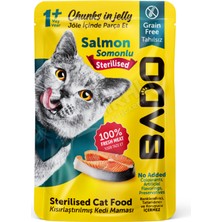 2 Adet Bado Yetişkin Kedi Yaş Mama Sterilised (Kısır) Somonlu 85 gr
