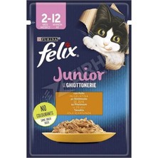 4 Adet Felix Junior Tavuk Etli Yaş Yavru Kedi Maması 85 gr