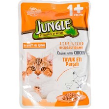 Jungle Pouch Tavuk Parçalı Kısır Kedi Maması 100 gr