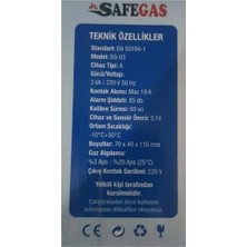 Vuralsin38 Safegaz Doğalgaz ve Lpg Gaz Alarm Cihazı, Ce Belgeli ve Gazmer Onaylı, Selenoid Vana Uyumlu