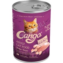 5 Adet Cango Yetişkin Yaş Kedi Maması Tavuklu 415 gr