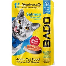 3 Adet Bado Yetişkin Kedi Yaş Mama Somon Balıklı 85 gr