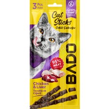 3 Adet Bado Tavuklu & Ciğerli Kedi Ödül Çubuğu 3x5 gr