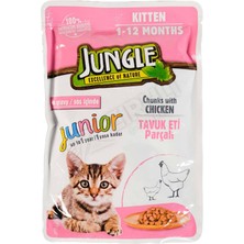 Jungle Pouch Tavuk Parçalı Yavru Kedi Maması 100 gr