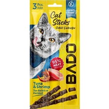 3 Adet Bado Ton Balıklı & Karidesli Kedi Ödül Çubuğu 3x5 gr