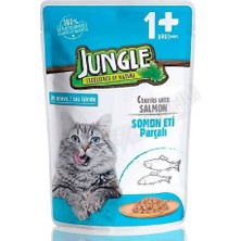 4 Adet Jungle Pouch Yetişkin Kedi Maması Somon Parçalı 100 gr