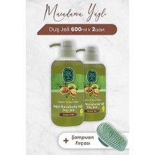Vuralsin38 Macadamia Yağlı Duş Jeli 600 ml x 2 Adet ve Şampuan Fırçası