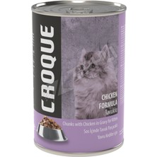 3 Adet Croque Tavuk Etli Konserve Yavru Kedi Maması 400 gr