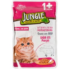 4 Adet Jungle Pouch Dana Eti Parçalı Kısır Kedi Maması 100 gr