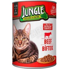 5 Adet Jungle Kedi Konservesi 400 gr Biftekli