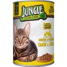 3 Adet Jungle Kedi Konservesi 400 gr Tavuklu Sebzeli