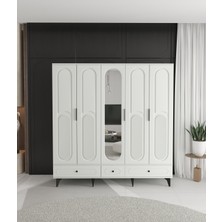 T&B Derin 5 Kapaklı Çekmeceli Gardırop - Tamamı Mdf