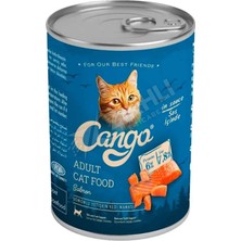 2 Adet Cango Yetişkin Yaş Kedi Maması Somon 415 gr