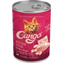 3 Adet Cango Yaş Kedi Mama Yavru Tavuklu  415 gr
