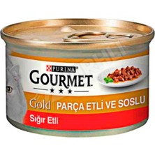 3 Adet Gourmet Gold Parça Etli Sığır Etli Yetişkin Kedi Konservesi 85 gr