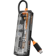 Marsilyan Ally 6in1 Type-C To Usb3.0 + Usb2.0 + Type-C Pd 100W + Sd + Tf + Hdmı  Çoğaltıcı Transparan Hub