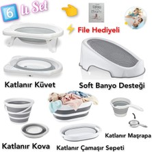 Empressco Yogh Bebek Banyo Seti Katlanır Küvet Seti Bebek Banyo Takımı Fileli Katlanabilir Küvet Set 6 Parça - Fiyatı, Yorumları