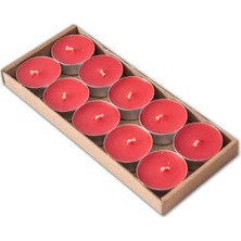 4 Adet Bozkurt Tealight Kokulu Mum 10'lu Çilek