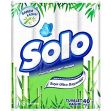 Solo Bambu Tuvalet Kağıdı 40'lı Rulo Sayısı ile Ekstra Dayanıklı ve 3 Katlı