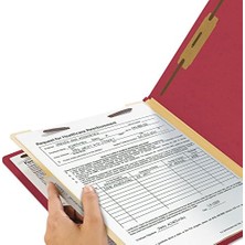 Vuralsin38 Sınıflandırma Dosyası Klasörü, 1 Bölücü, 2 "genişletme, 2/5-Kesim Sekmesi, Mektup Boyutu, Kırmızı, Kutu Başına 10 (13703)