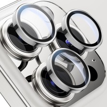 Vuralsin38 15 Pro Max 15 Pro Için Kamera Lens Koruyucu Kamera Koruyucu Ultra Ince Yüksek Kaliteli Cam Lens Mercek Koruyucu (Beyaz Titanyum)