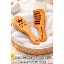 Empressco Fikirstore Isme Özel %100 Gerçek Keçi Kılı Doğal Yumuşacık Bebek Saç Fırçası ve Doğal Ahşap Tarak Seti - Fiyatı, Yorumları