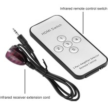 Vuralsin38 HDMI Çoklayıcı Çoğaltıcı Switch 5 Port Kumandalı Ir Alıcılı