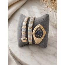Jammy Jewerly Yılan Model Kadın Kol Saati – Gold & Silver Kombin