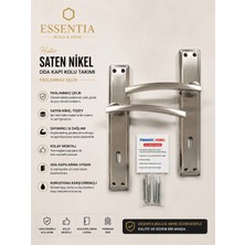 ESBH Hister Saten Nikel Oda Kapı Kolu Takımı – Paslanmaz Çelik, Ağır Gövde, Premium Seri