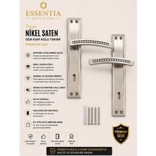 ESBH Nobel Omega Nikel Saten Oda Kapı Kolu Takımı – Paslanmaz Çelik, Ağır Gövde, Premium Seri