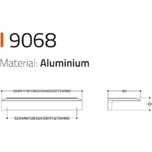 Vuralsin38 Line-Çizgili Kulp Altın Renk Tek Adet 512 mm
