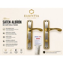 ESBH Nobel Mercan Saten Albirin Wc Kapı Kolu Takımı – Paslanmaz Çelik, Sessiz Kilit Sistemli Premium Seri