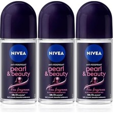 Vuralsin38 Kadın Roll On Deodorant Pearl&beauty Fragrance,48 Saat Anti-Perspirant Koruma 50ML X3 Adet