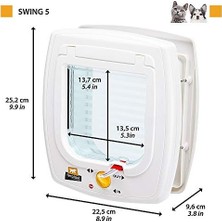 Vuralsin38 Swıng 5 Kedi-Köpek Kapısı, Beyaz, 13,5X13,7, Standard