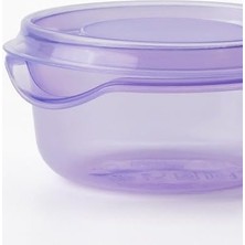 Vuralsin38 Plastik Saklama Kabı Seti, Lila, 70 Ml, 3 Parça