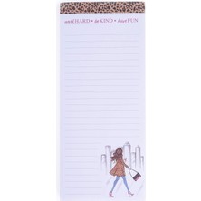 Vuralsin38 Manyetik Not Defteri - Leopar Moda Kız Bakkal ve Alışveriş Listesi - Eğlenceli Dekoratif Yapılacaklar Listesi - Mükemmel Ev Isınma Hediyeleri - 100 Yırtık Yaprak (4" x 9" X.5")