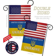 Vuralsin38 Americana & Ukrayna Bahçe Bayraklı Abd Standı Bölgesel Dostluk Amerikan Ittifakı Dünya Ülke Özel Alan Ev Dekorasyonu Afiş Küçük Bahçe Hediyesi Çift Taraflı, Abd'de Üretilmiştir