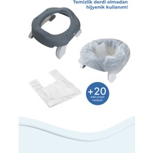 Empressco Babyjem Portatif Katlanabilir Seyyar Lazımlık & Sızdırmaz - Süper Emici Poşeti 25 Adet Hediye - Gri - Fiyatı, Yorumları