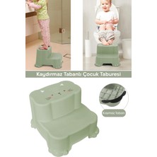 Empressco Meleni Baby Kaydırmaz Çocuk Taburesi - Çift Basamaklı Banyo Lavabo Merdiven Yükseltici Bebek Basamağı Yeşil - Fiyatı, Yorumları