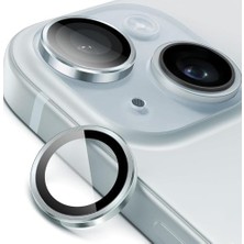 Vuralsin38 15-15 Plus ile Uyumlu Temperli Cam Kamera Lens Koruyucu Alüminyum Alaşım Çerçeveli ve 9h Sertliğinde Lens Koruma (Mavi, Temperli Cam)