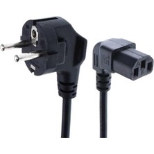 Vuralsin38 C13 Power Kablo - 90 Derece L Uç - Dik Açılı - Standart Power Kablosu - 1.8 mt
