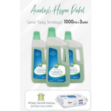 Vuralsin38 Genel Yüzey Temizleyici 1000 ml x 3 Adet ve Çamaşır Sulu Yüzey Temizlik 100' Lü